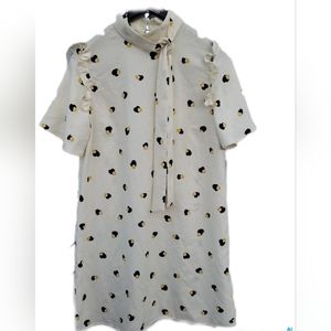 Vintage Midi Dress Neck Tie Size 10 (UK 14) River Island Go-go